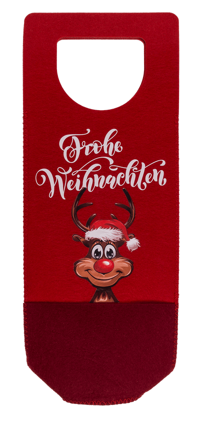 Bottle bag, Rudolph, felt material, ca. 15 x 37 cm