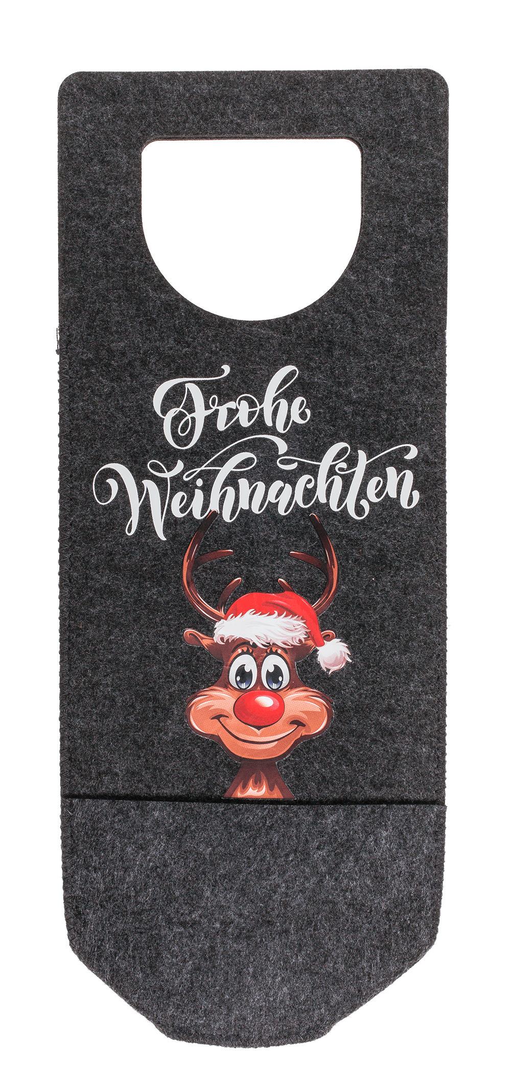 Bottle bag, Rudolph, felt material, ca. 15 x 37 cm