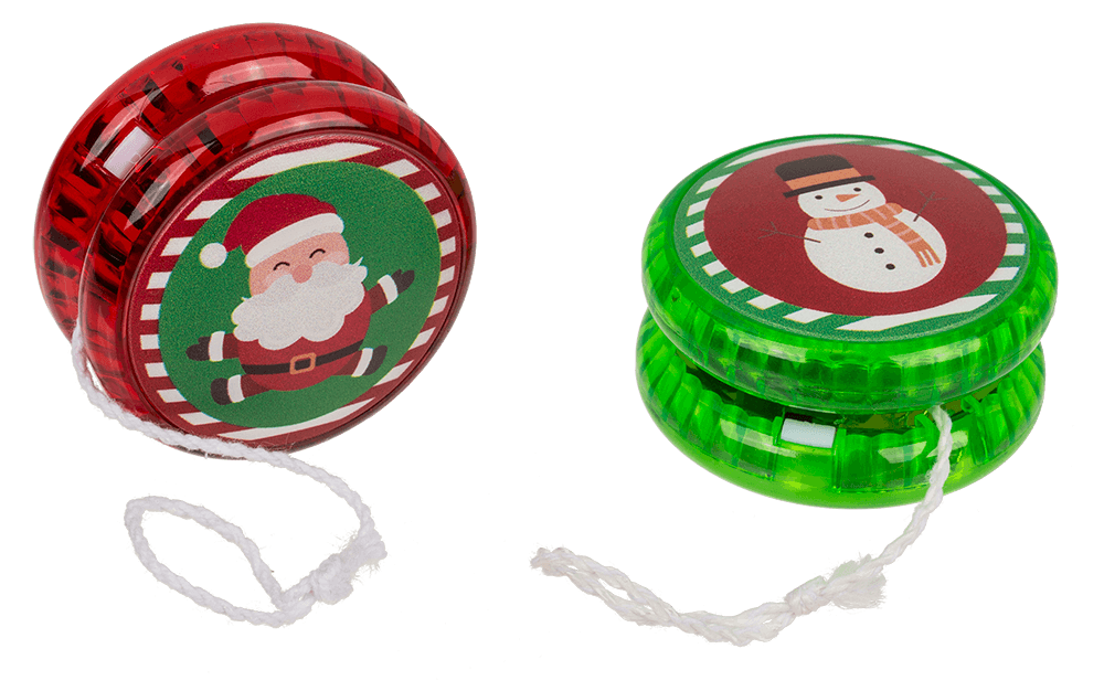 Yoyo with light, Santa & Snowman, incl. battery,