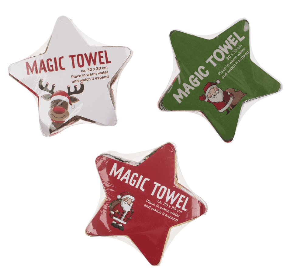 Magic cotton towel, Christmas,