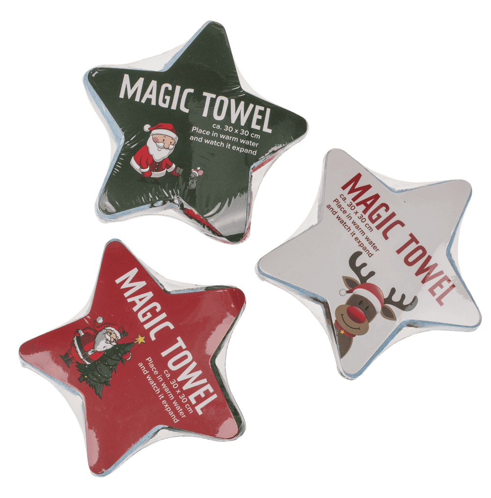 Magic cotton towel, Christmas,