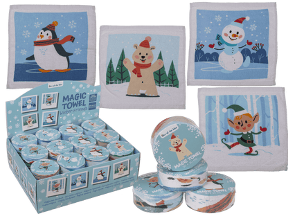 Magic cotton towel, Winter Friends,