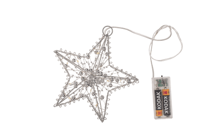 Metal Star for hanging, with 10 LED, D: ca. 15 cm,