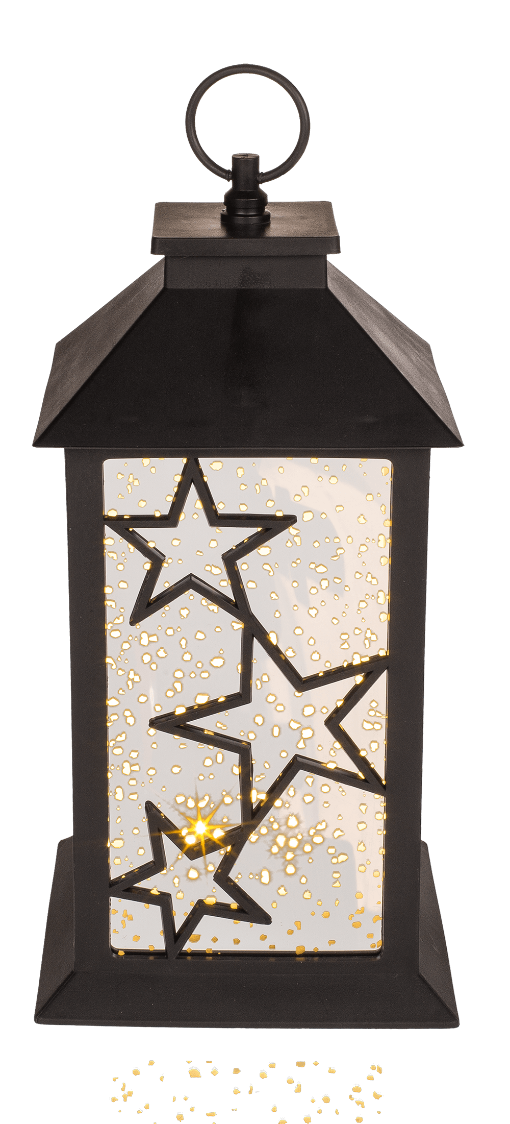 Plastic Latern, Stars, with sparkle LED