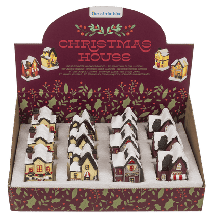 Illuminated Christmas house, 6,5 x 8 cm,
