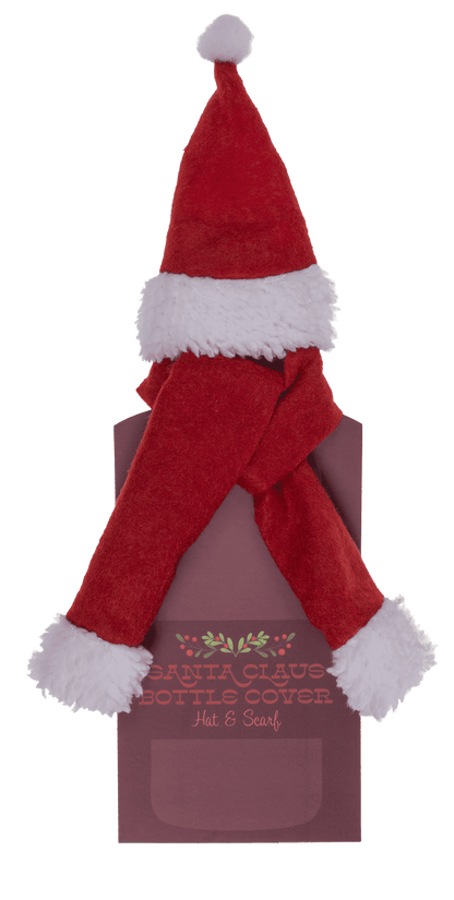Textile Bottle Cover, Santa Claus hat & scarf,