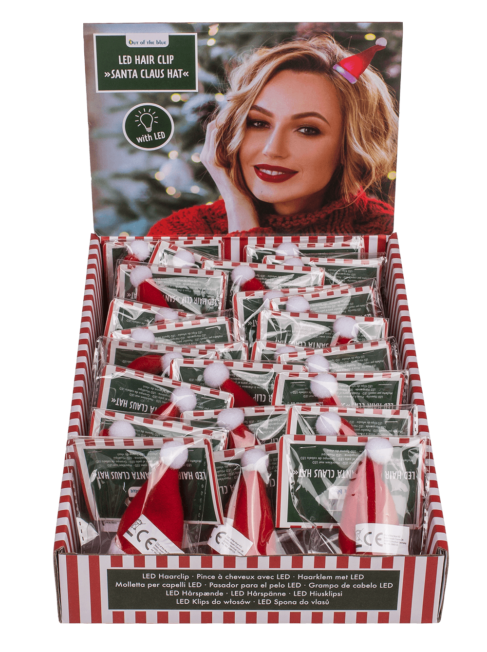 Plush hair clip, Christmas Hat with LED,