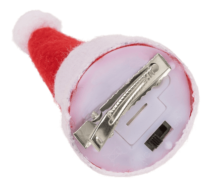 Plush hair clip, Christmas Hat with LED,