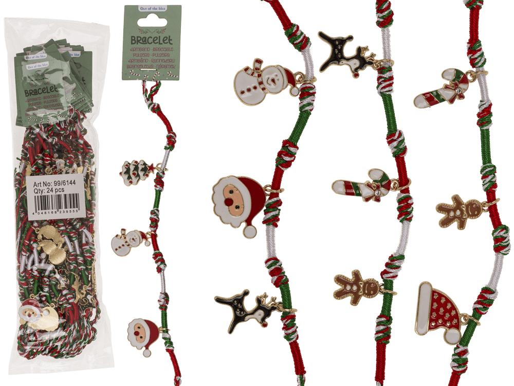 Textile bracelet, X-Mas Charms,