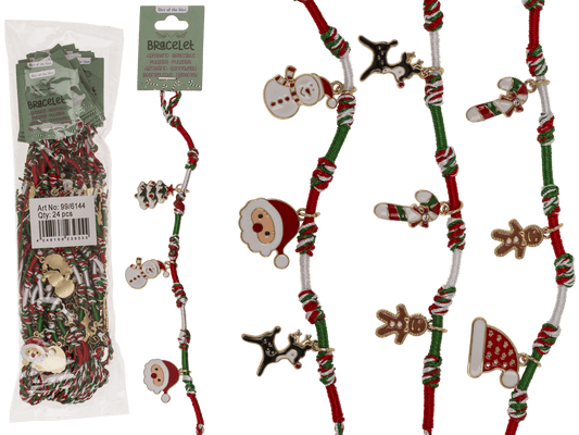Textile bracelet, X-Mas Charms,
