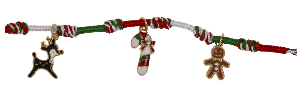 Textile bracelet, X-Mas Charms,