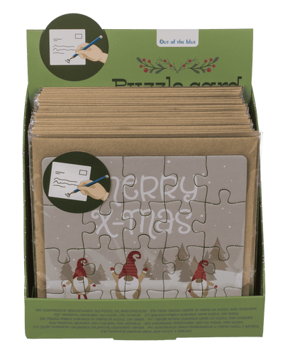 Square shape gift card, puzzle, X-Mas,