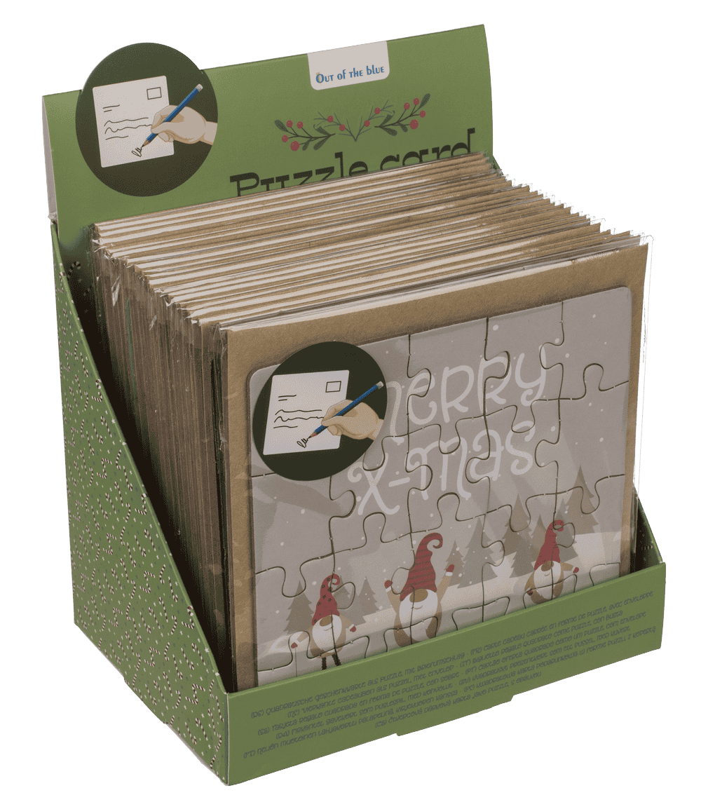 Square shape gift card, puzzle, X-Mas,