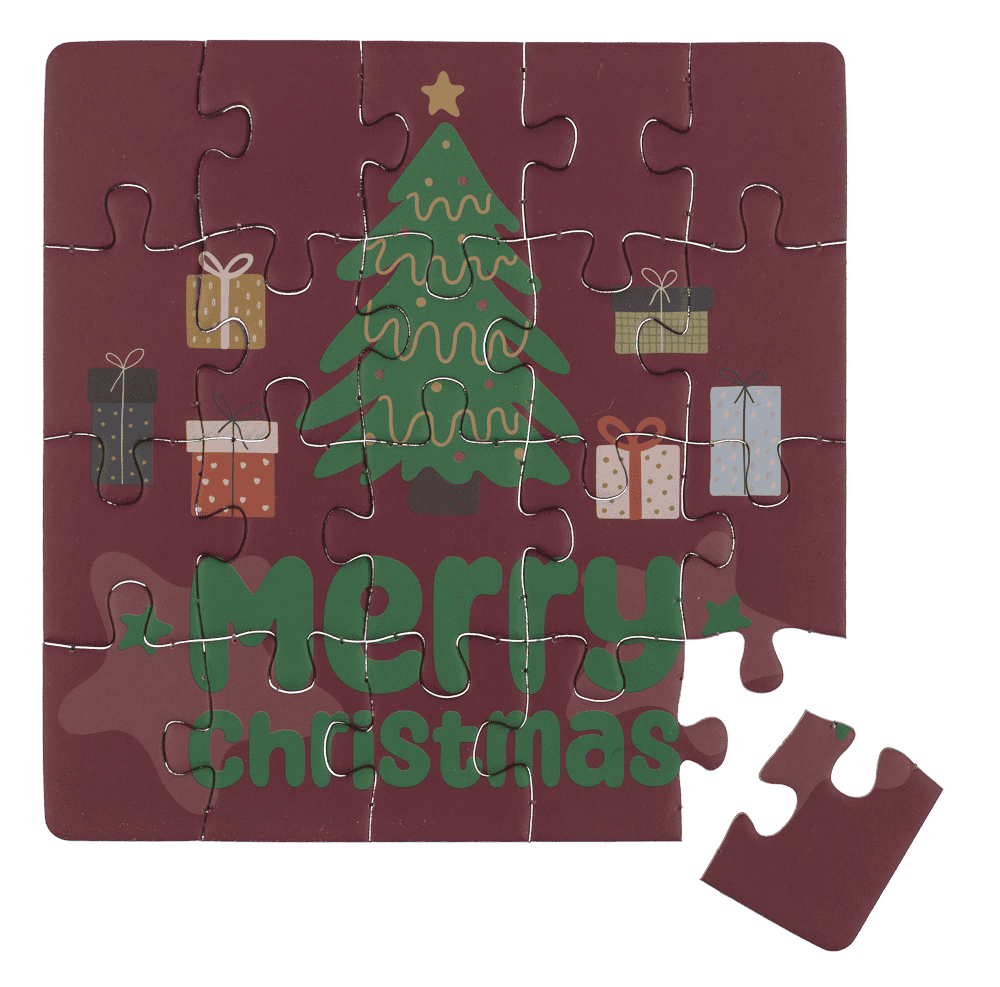 Square shape gift card, puzzle, X-Mas,