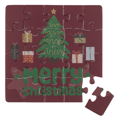 Square shape gift card, puzzle, X-Mas,