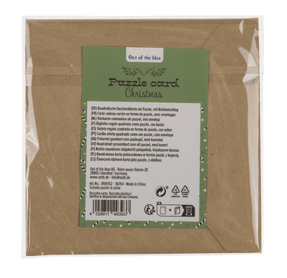 Square shape gift card, puzzle, X-Mas,