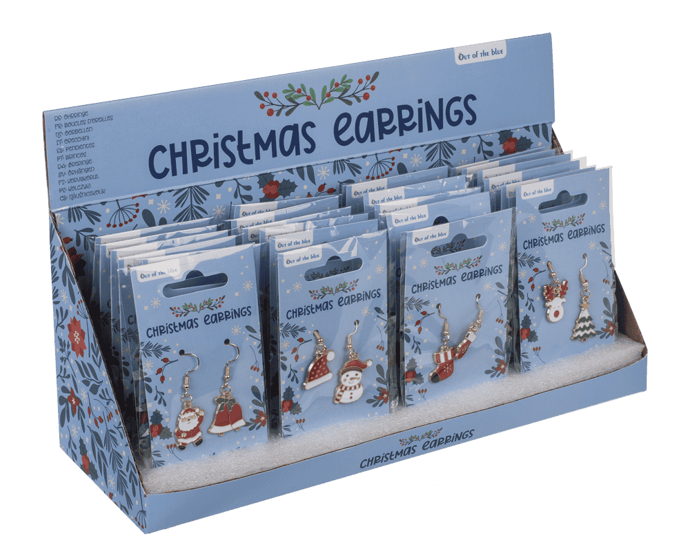 Earring, X-MAS, made of zinc alloy,