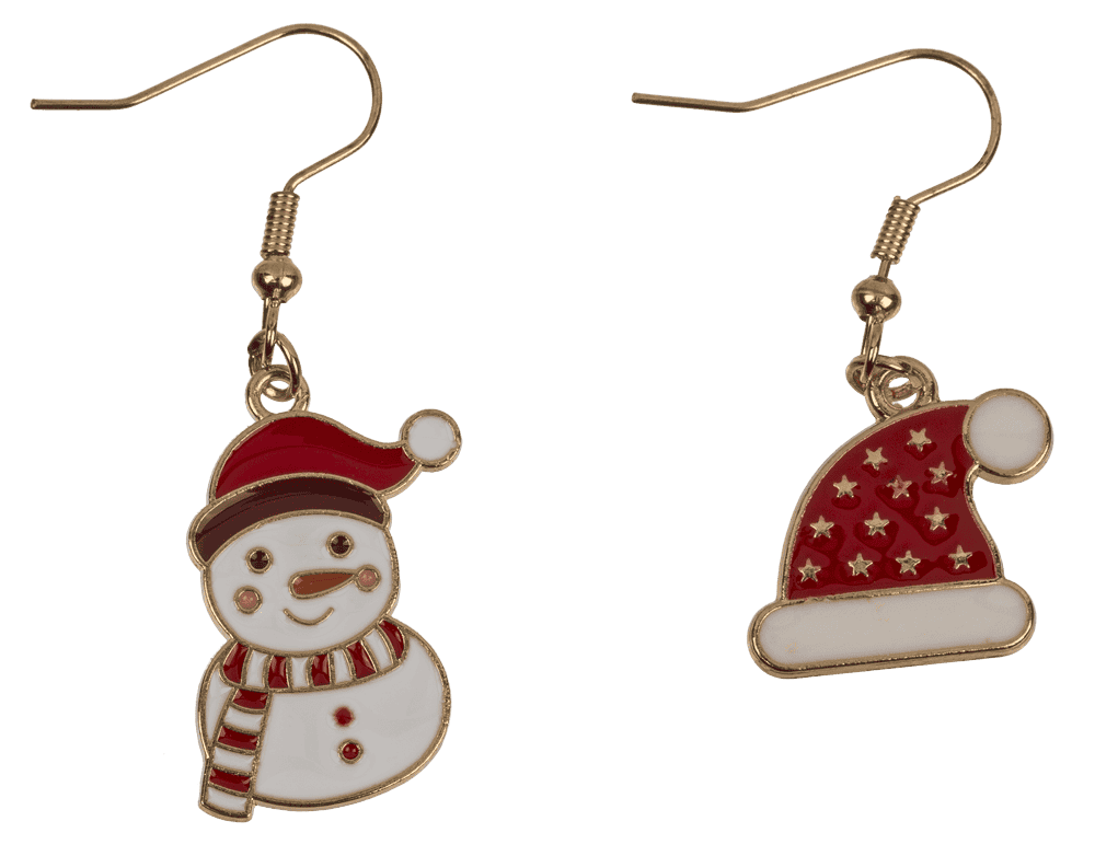 Earring, X-MAS, made of zinc alloy,
