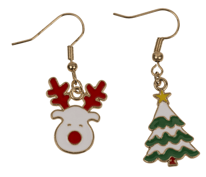 Earring, X-MAS, made of zinc alloy,