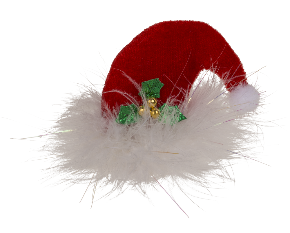 Plush hair clip, Santa's Hat,