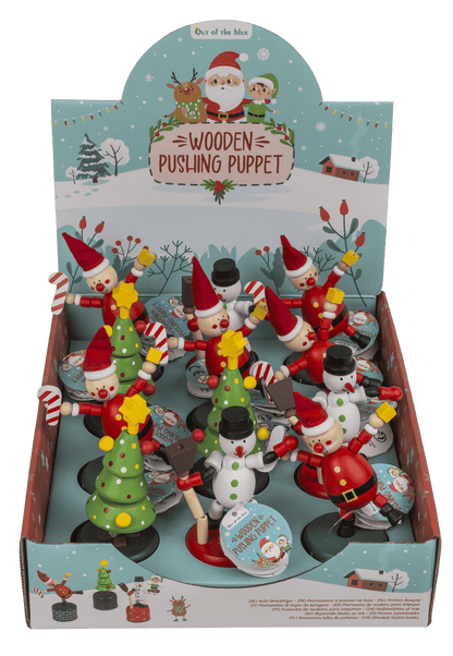 Wooden Pushing Puppet, Christmas,