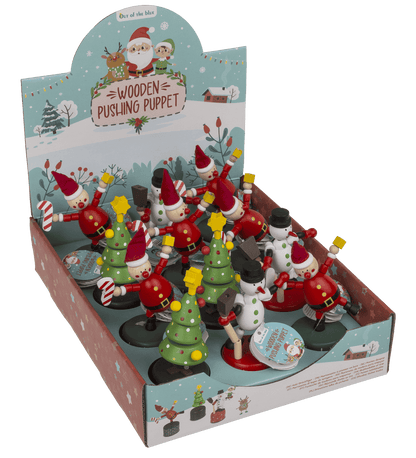 Wooden Pushing Puppet, Christmas,