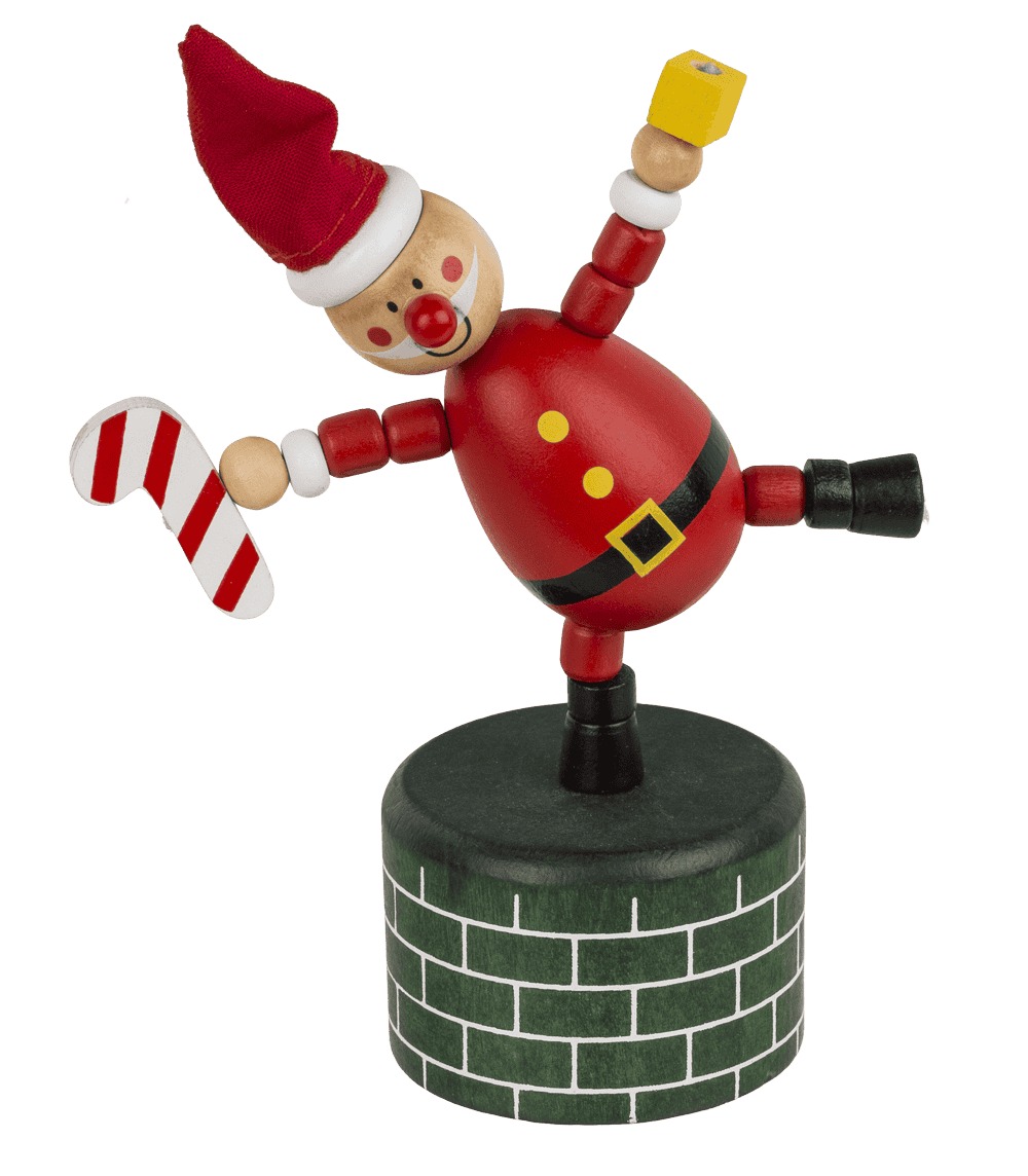 Wooden Pushing Puppet, Christmas,