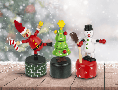 Wooden Pushing Puppet, Christmas,
