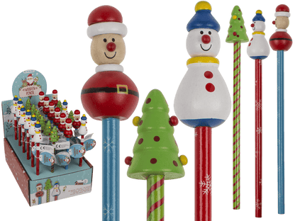 Wooden Pencil, Christmas, approx. 2,2 x 21 cm,