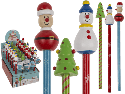 Wooden Pencil, Christmas, approx. 2,2 x 21 cm,