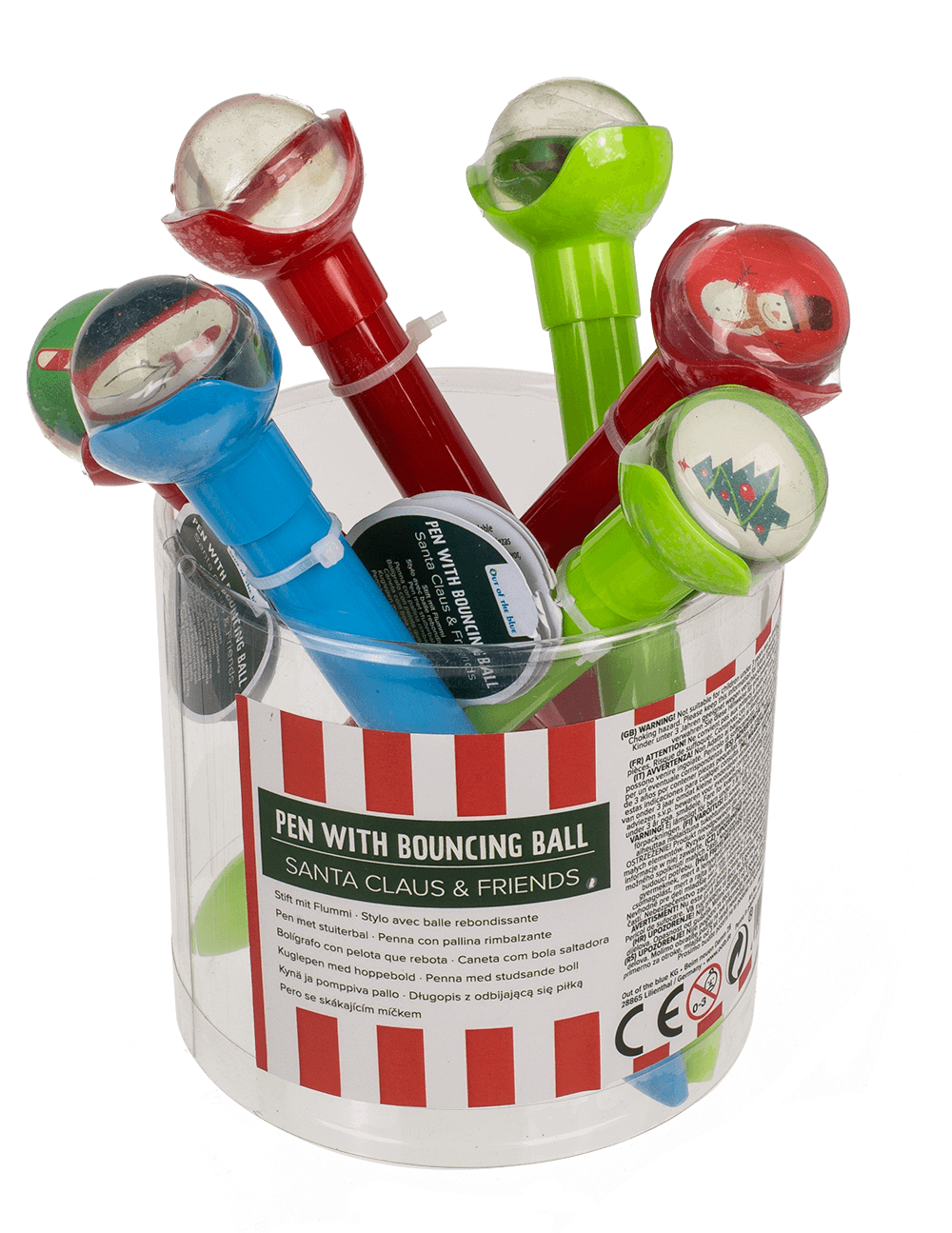 Plastic pen with bouncing ball, X-mas,
