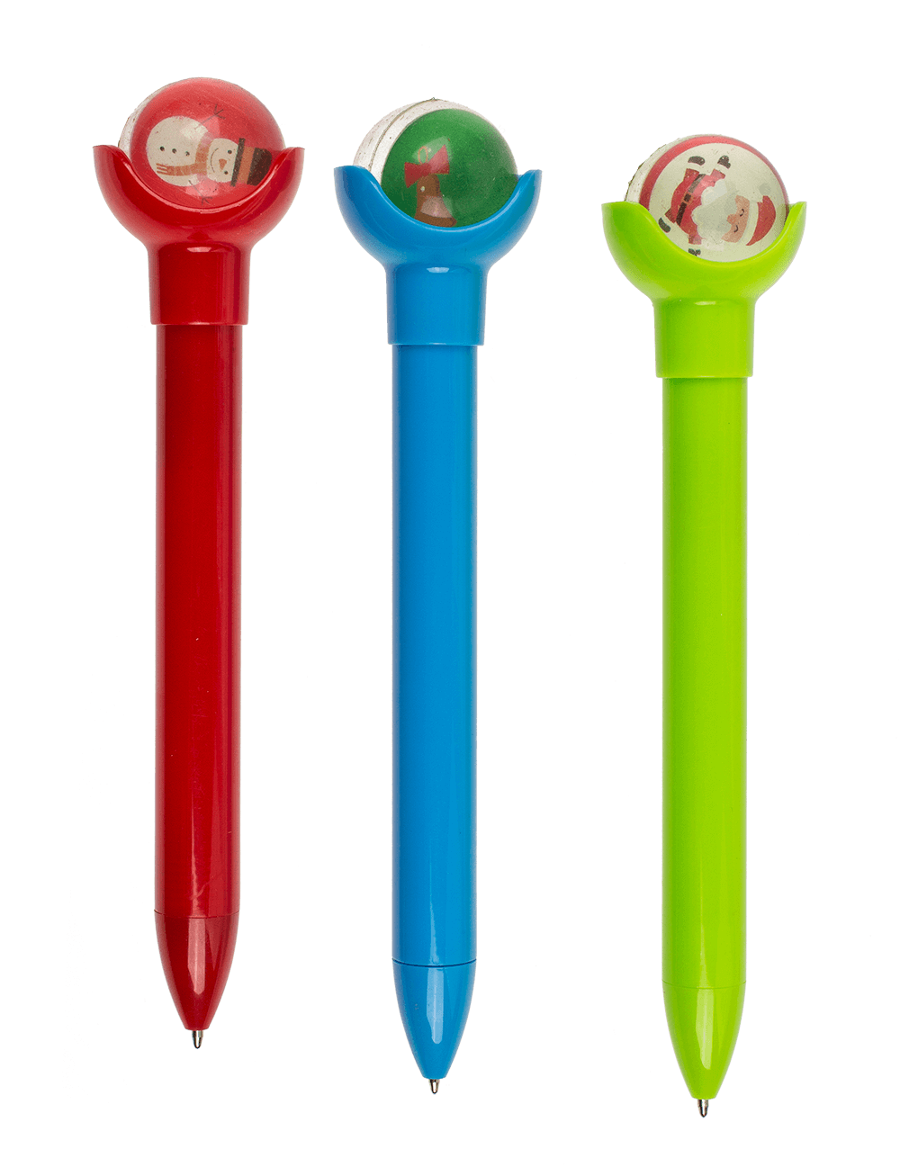 Plastic pen with bouncing ball, X-mas,