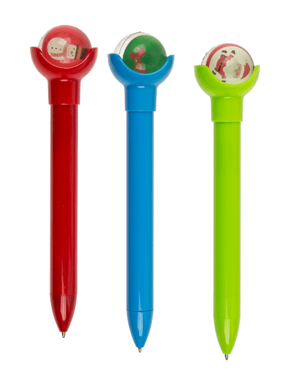 Plastic pen with bouncing ball, X-mas,