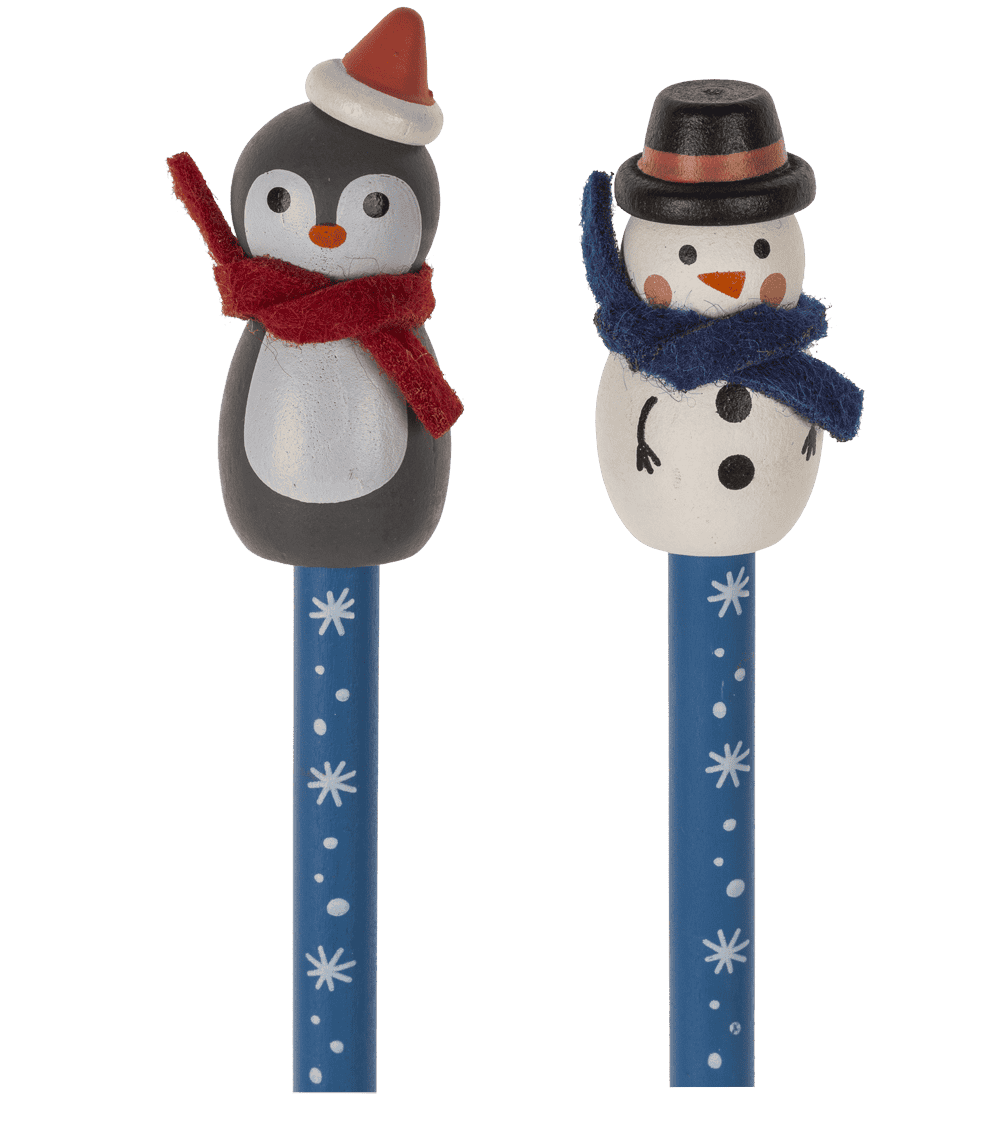 Wooden Pencil with figurine, Christmas,