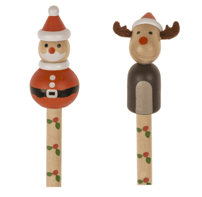 Wooden Pencil with figurine, Christmas,