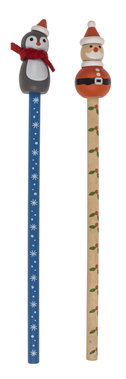 Wooden Pencil with figurine, Christmas,