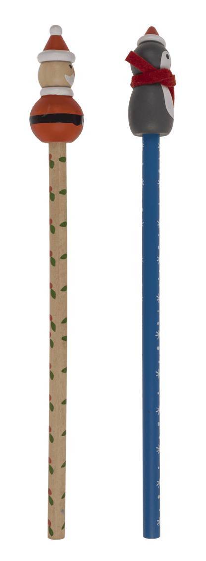 Wooden Pencil with figurine, Christmas,