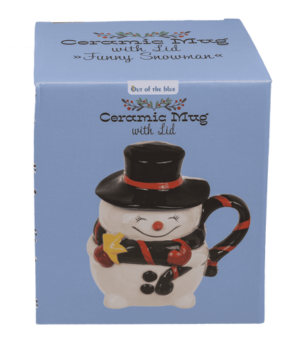 Dolomite mug, Funny Snow man, with lid,