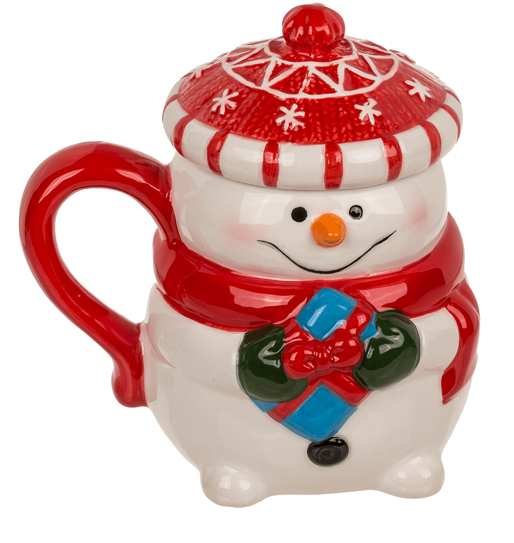 Dolomite mug, Funny Snow man, with lid,
