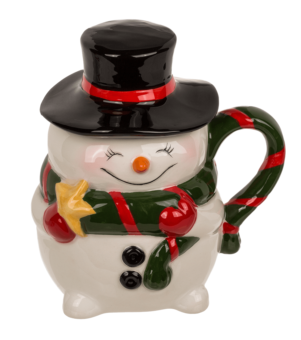 Dolomite mug, Funny Snow man, with lid,