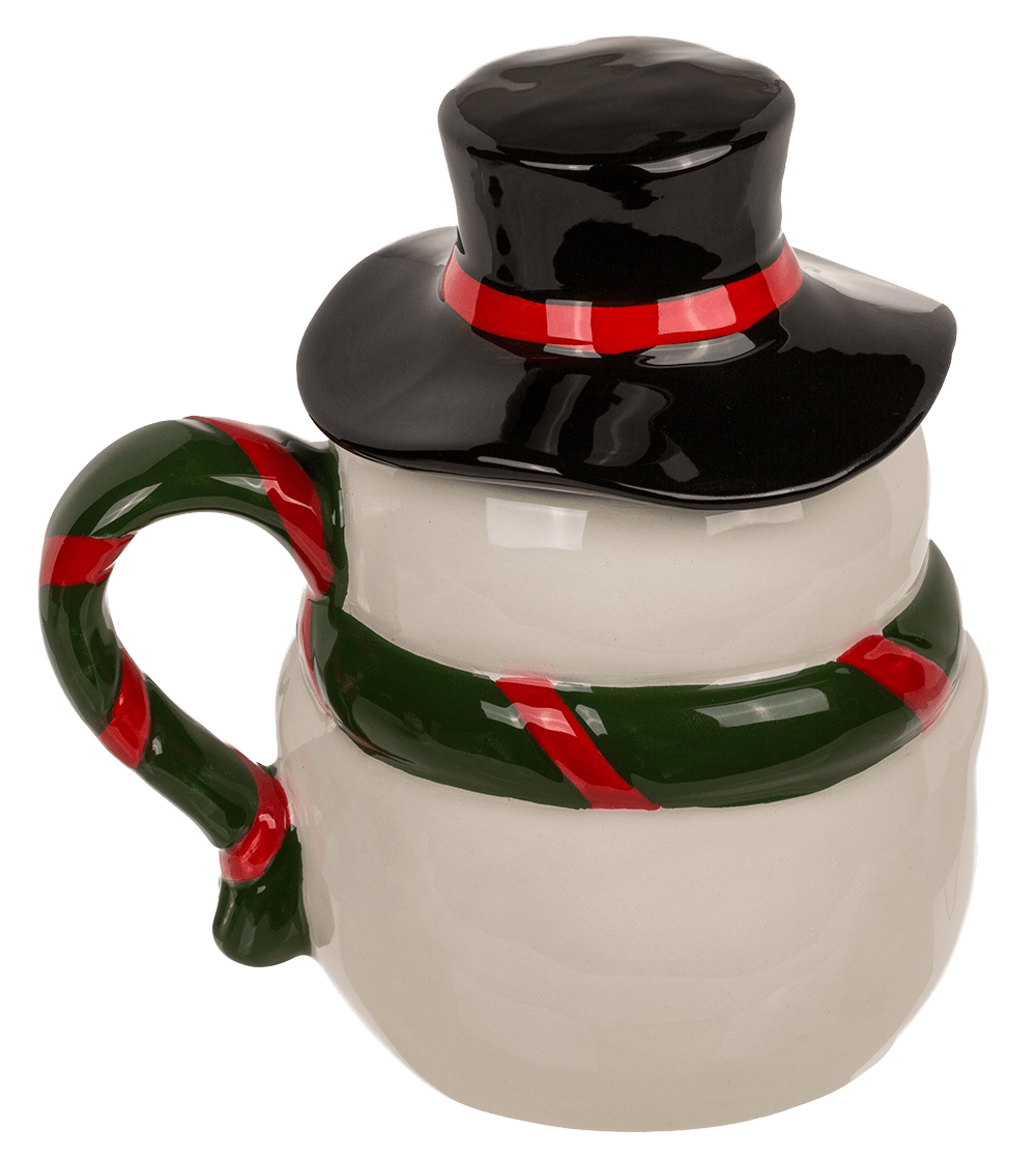 Dolomite mug, Funny Snow man, with lid,