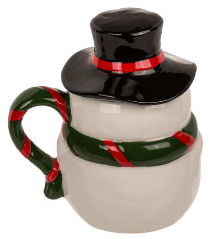 Dolomite mug, Funny Snow man, with lid,
