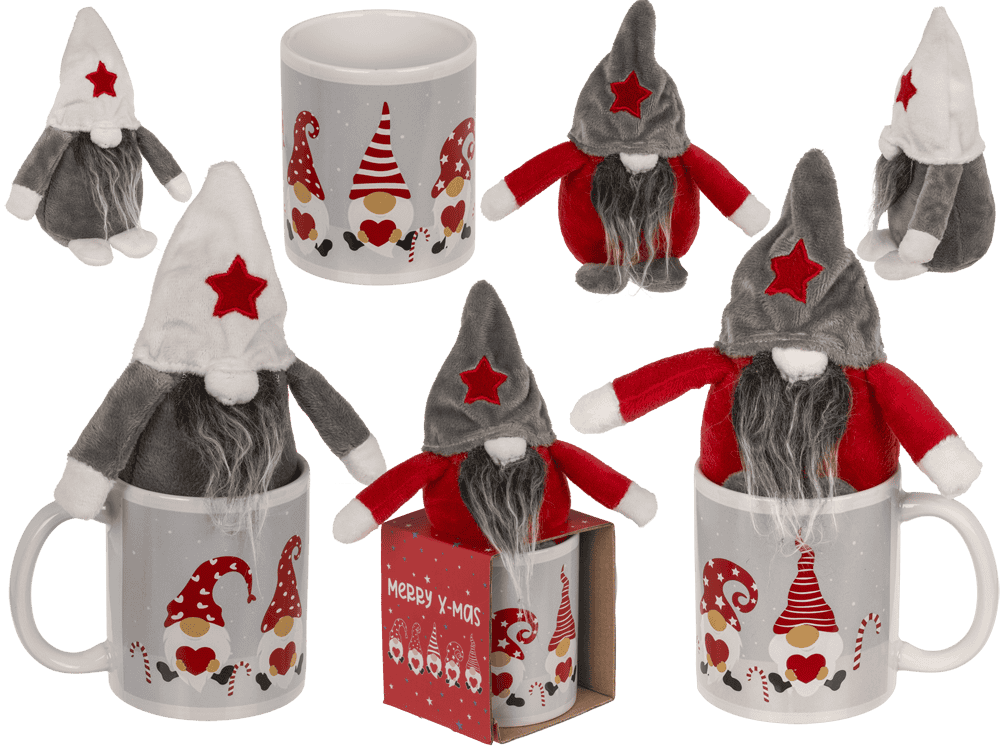 Gift set, Gnome, mug and gnome, 8 x 9 cm,