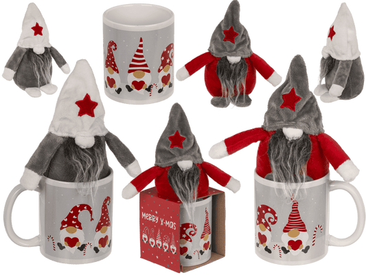 Gift set, Gnome, mug and gnome, 8 x 9 cm,