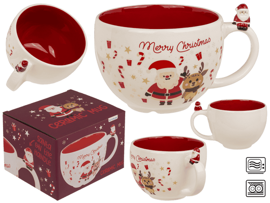 Cup, Santa, with handle decoration,