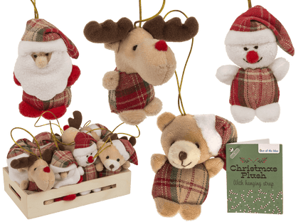 Xmas Plush with hanging string, 8 cm,
