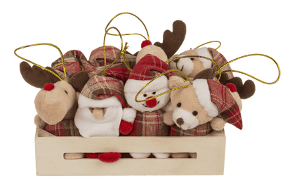 Xmas Plush with hanging string, 8 cm,