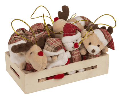 Xmas Plush with hanging string, 8 cm,