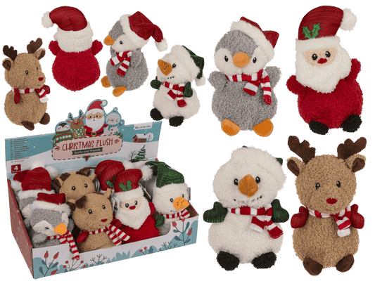 XMAS-Plush, Cute Animals, 15 cm,