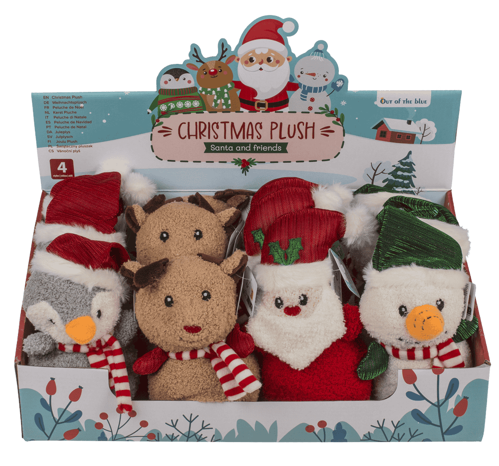 XMAS-Plush, Cute Animals, 15 cm,